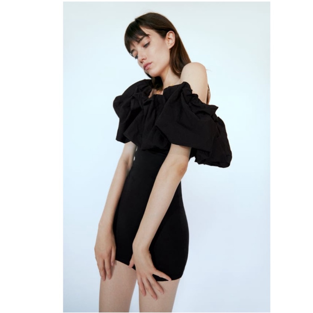 ZARA COMBINATION POPLIN DRESS